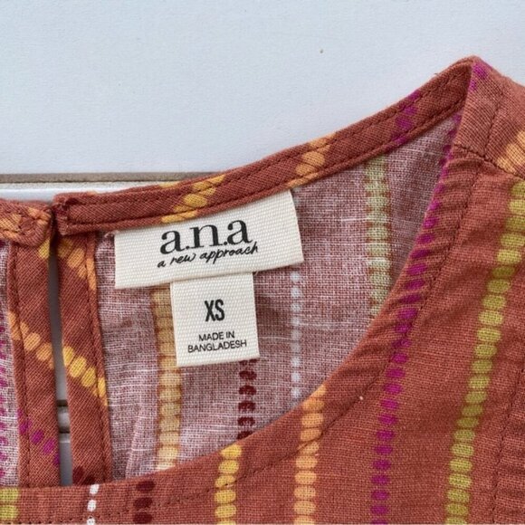 ANA Coral Orange  Striped Tank Size XS NWT - Picture 4 of 5